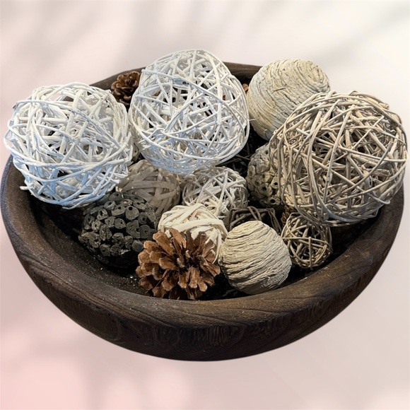 Hobby Lobby Other - Hobby Lobby Decorative Bowl with White and Brown Accents